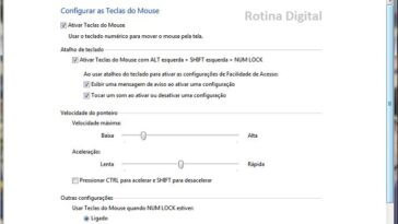 Como usar um mouse virtual pelo teclado do Windows