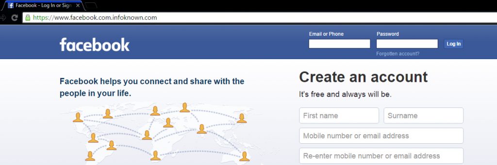 Página de Facebook com Phishing Perfeito