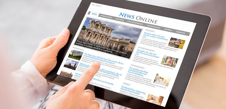 Os jornais ganharam versão digital em portais onde as noticias são atualizadas a cada instante